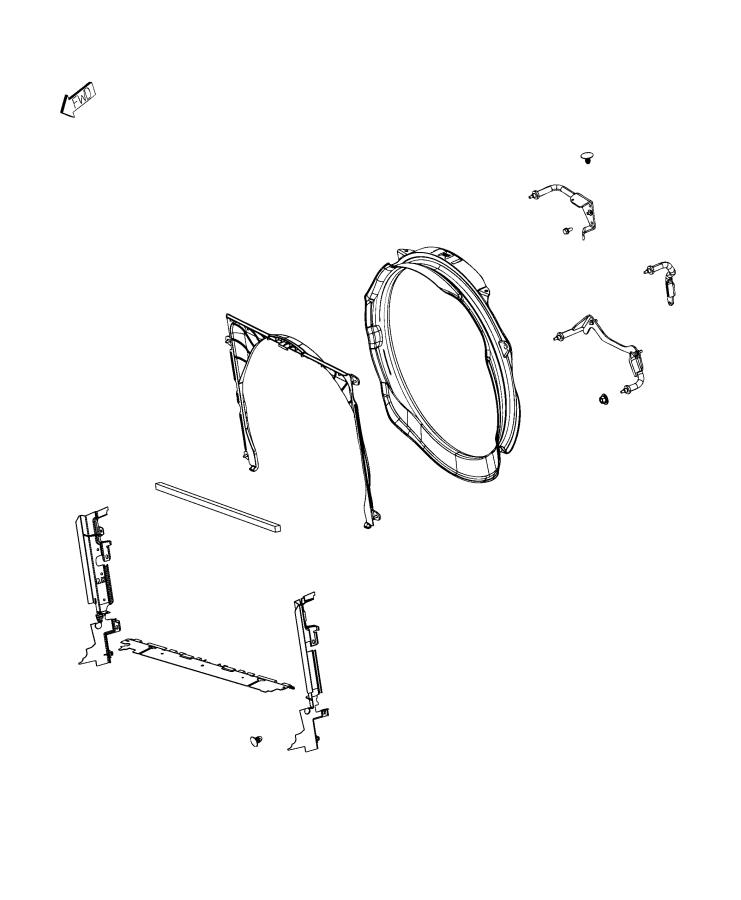 Diagram Radiator Seals, Shields, and Baffles. for your 1997 Dodge Avenger   