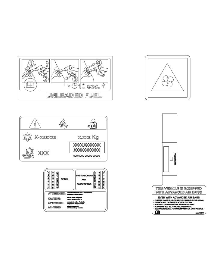 Diagram Interior labels. for your Fiat 500X  