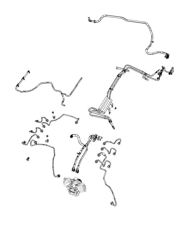 Jeep Wrangler Tube. Fuel injector supply. 16 injector 68490023AA