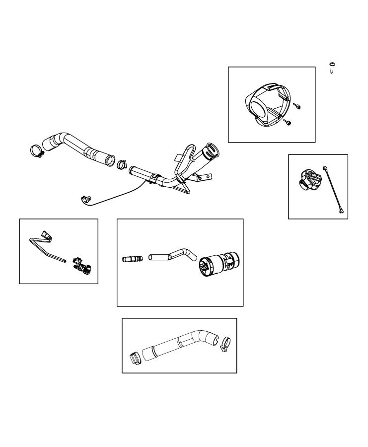 Fuel Tank Filler Tube and Related Parts. Diagram