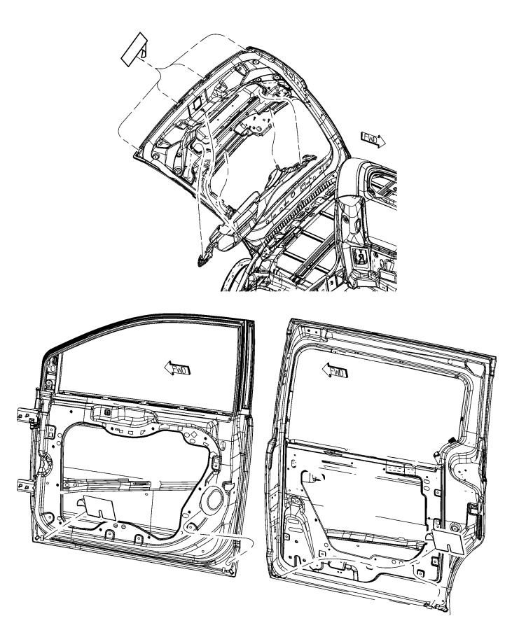 Hood, Doors, Decklid, Tailgate and Liftgate Plugs. Diagram