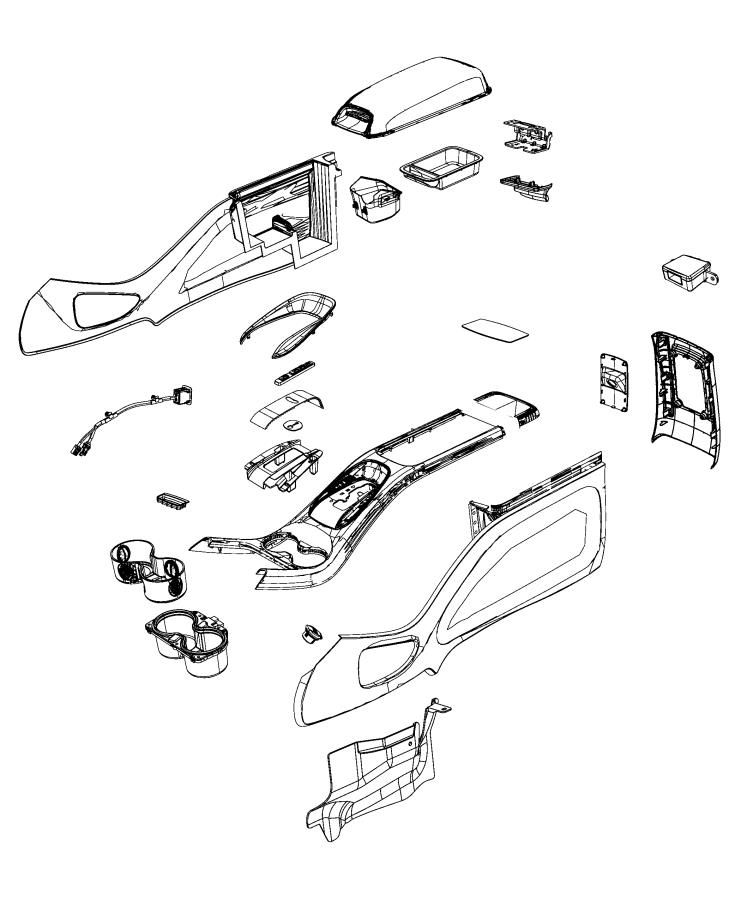 Diagram Floor Console, Front. for your Dodge