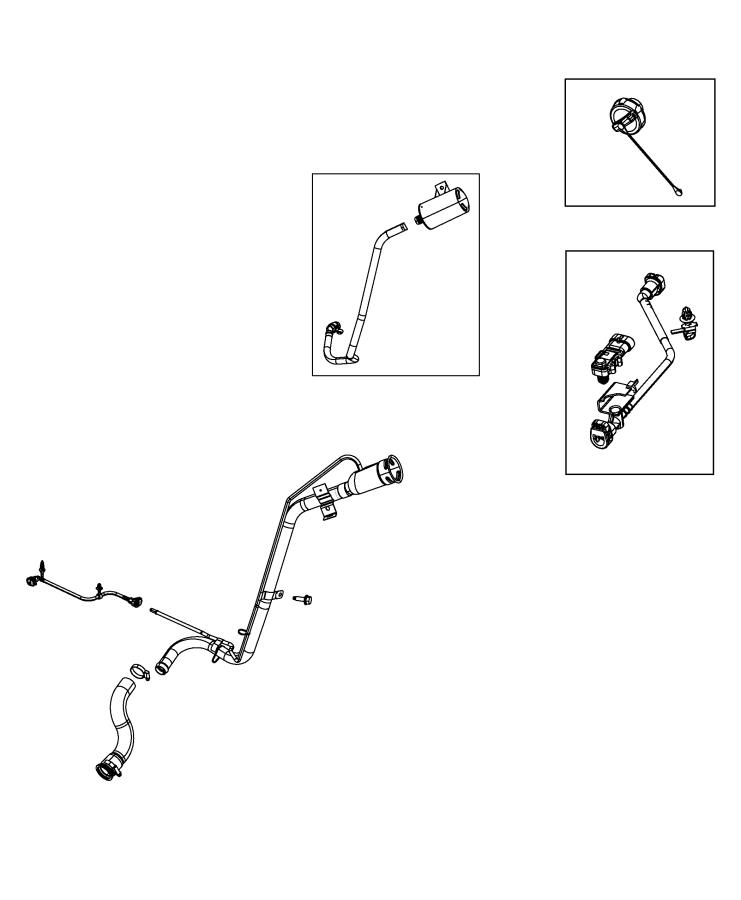 Fuel Tank Filler Tube and Related Parts. Diagram