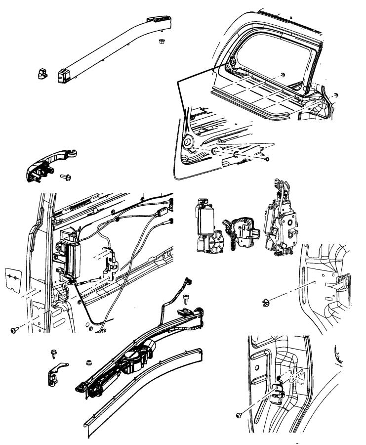 Diagram Sliding Door, Hardware Components. for your Dodge Grand Caravan  