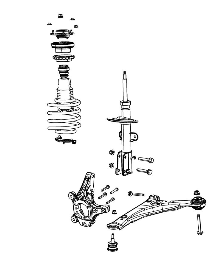 Diagram Suspension, Front, Springs, Shocks, Control Arms. for your 1999 Dodge Grand Caravan   