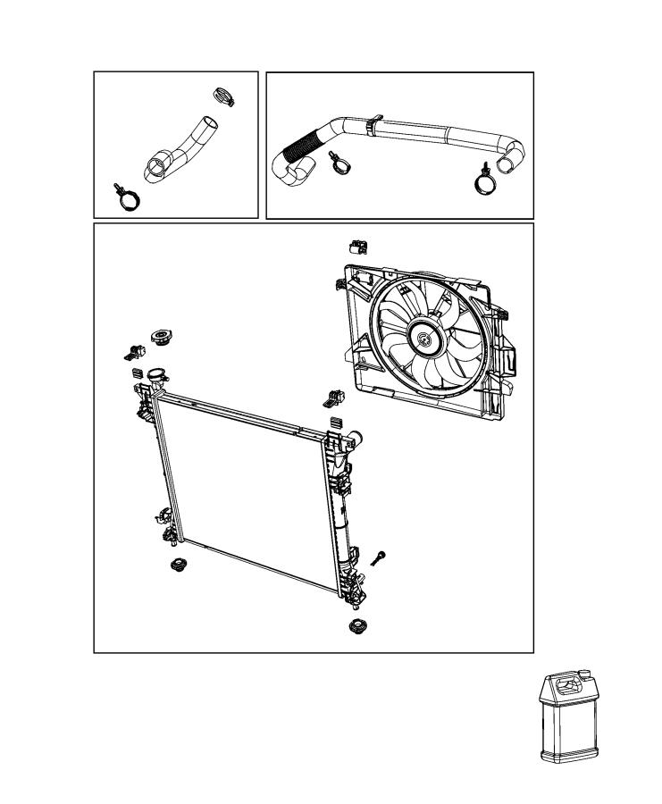 Diagram Radiator and Related Parts. for your Dodge Grand Caravan  