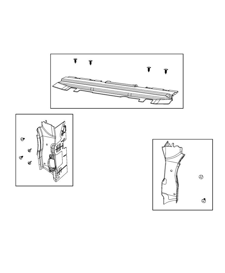 Diagram Radiator Seals, Shields, and Baffles. for your 2020 Jeep Wrangler   