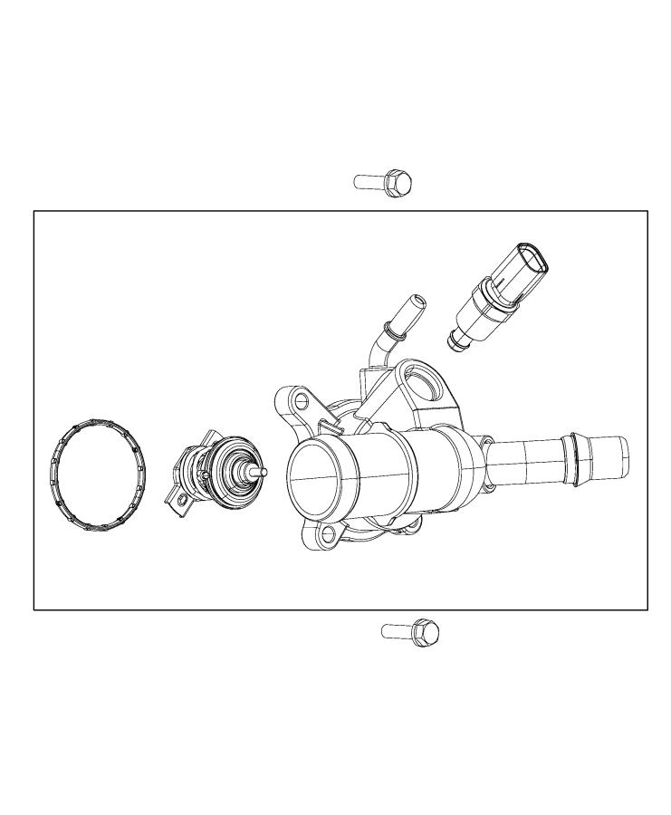 Diagram Thermostat And Related Parts, 2.4L [2.4L I4 Zero Evap M-Air Engine]. for your Jeep