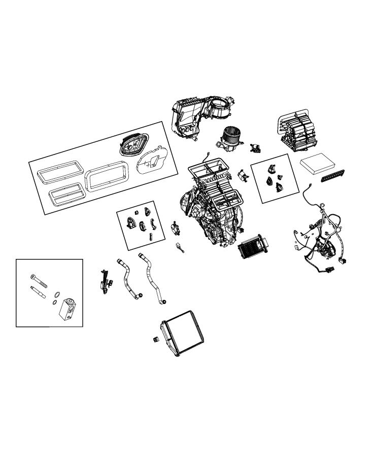 Diagram A/C and Heater Unit Serviceable Components. for your Jeep Renegade  