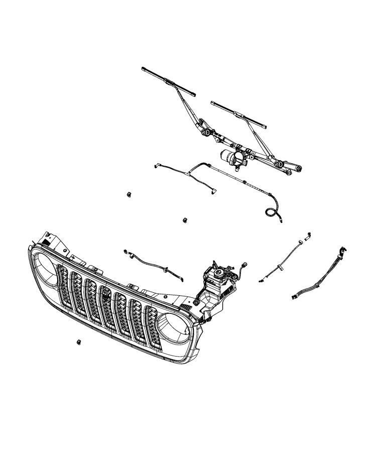 Diagram Washer System, Front. for your 2021 Jeep Wrangler 3.0L Turbo V6 Diesel A/T 4WD Unlimited Sahara 