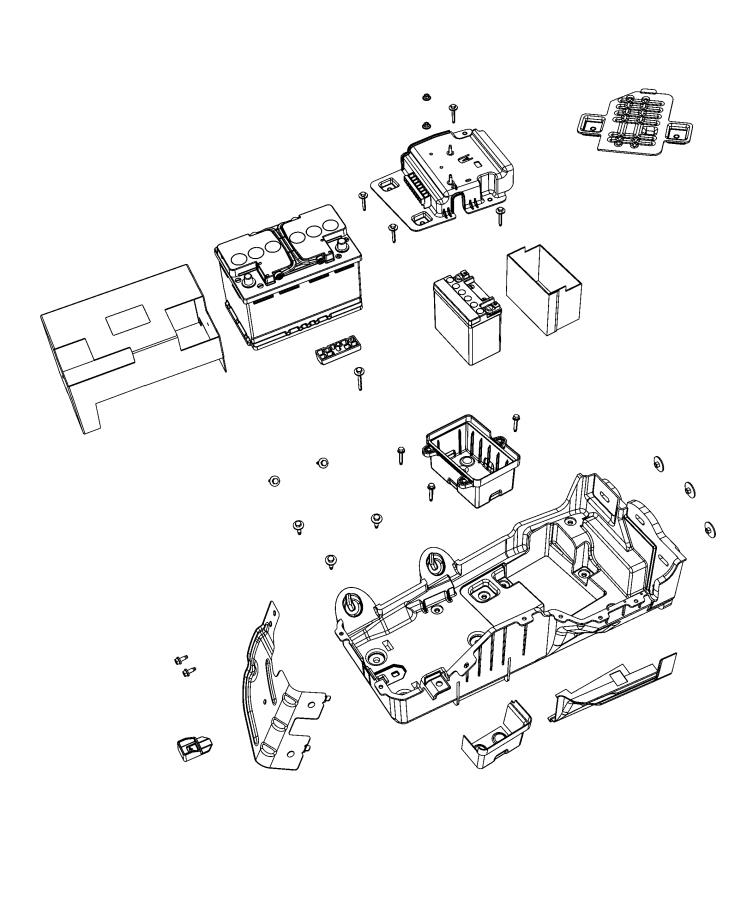 Tray and Support, Battery. Diagram