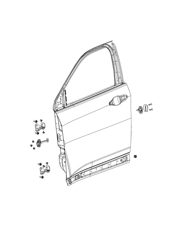 Front Door, Shell and Hinges. Diagram