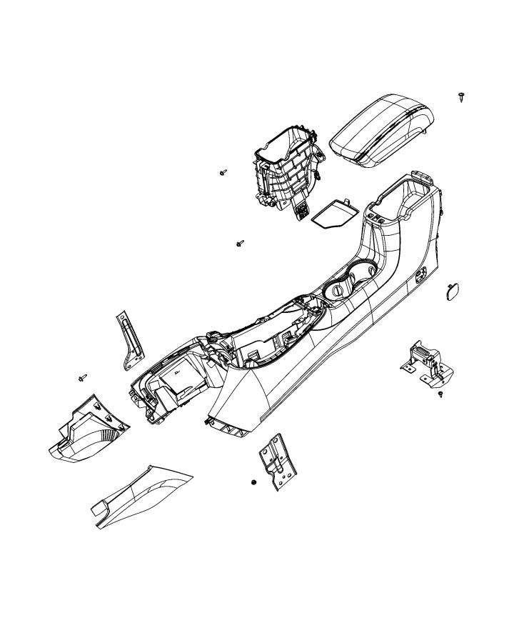 Floor Console, Front. Diagram