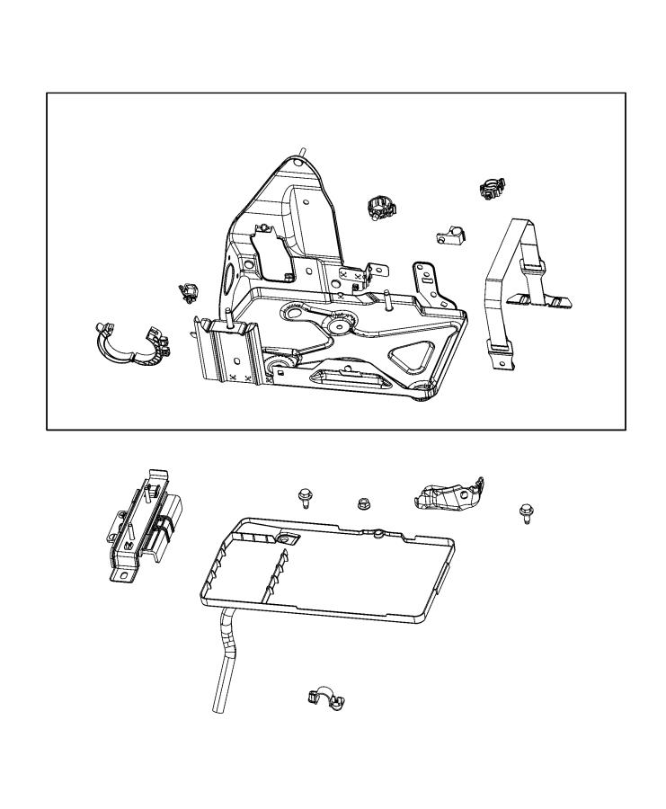 Tray and Support, Battery. Diagram