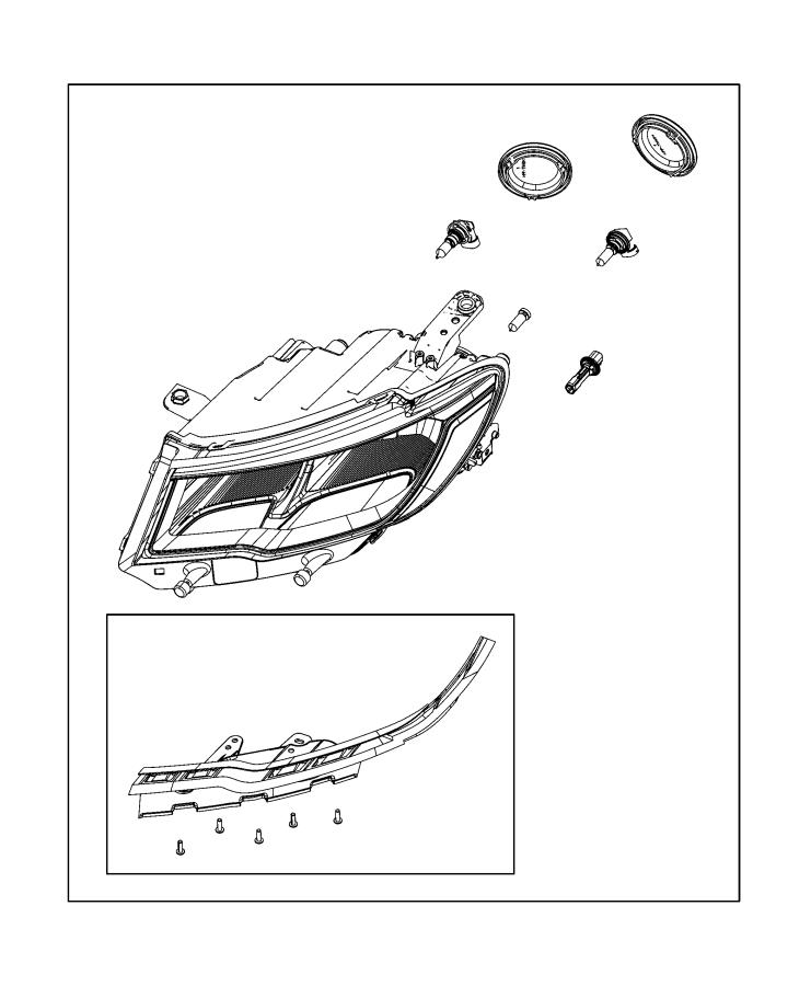 Diagram PARTS, HEADLAMP SERVICE. for your 2000 Chrysler 300  M 