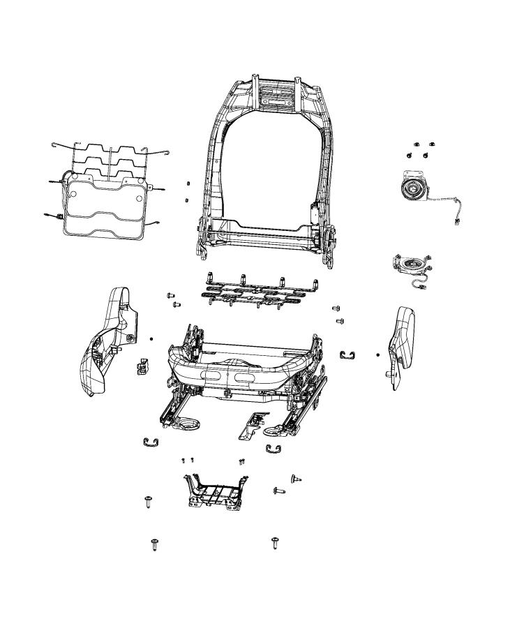 Adjusters, Recliners, Shields and Risers - Passenger Seat. Diagram