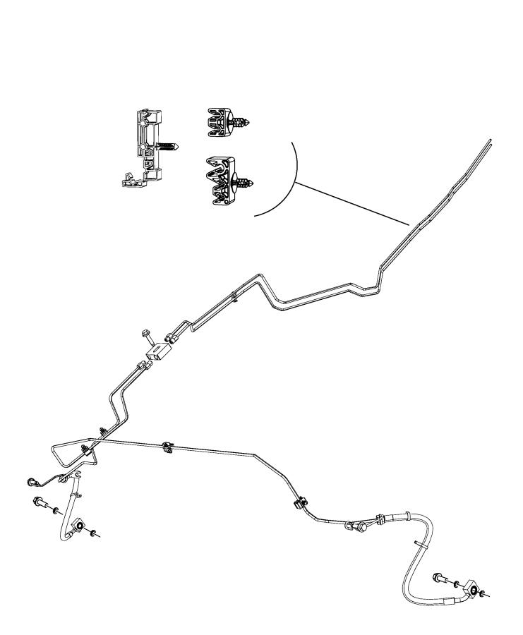 Diagram Brake Tubes and Hoses, Rear. for your 2000 Chrysler 300  M 