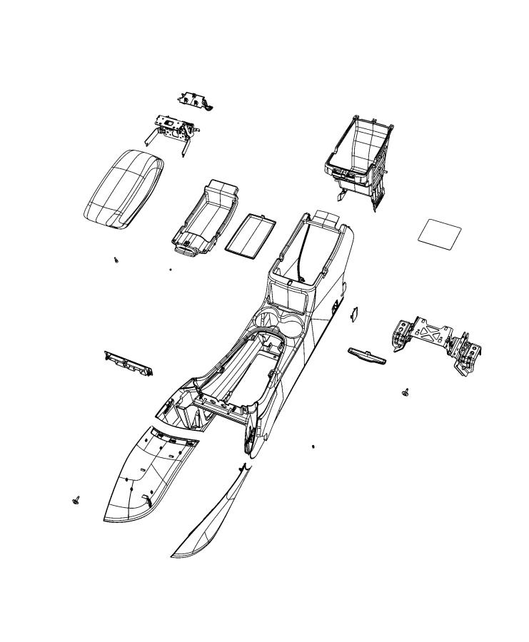 Floor Console, Front. Diagram