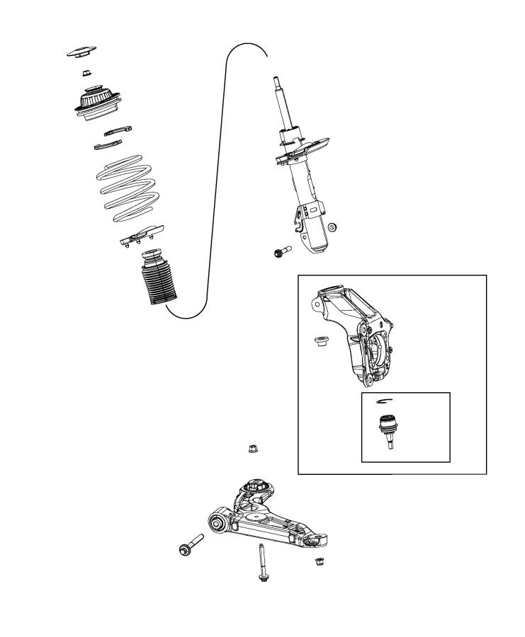 Suspension, Front, Springs, Shocks, Control Arms. Diagram
