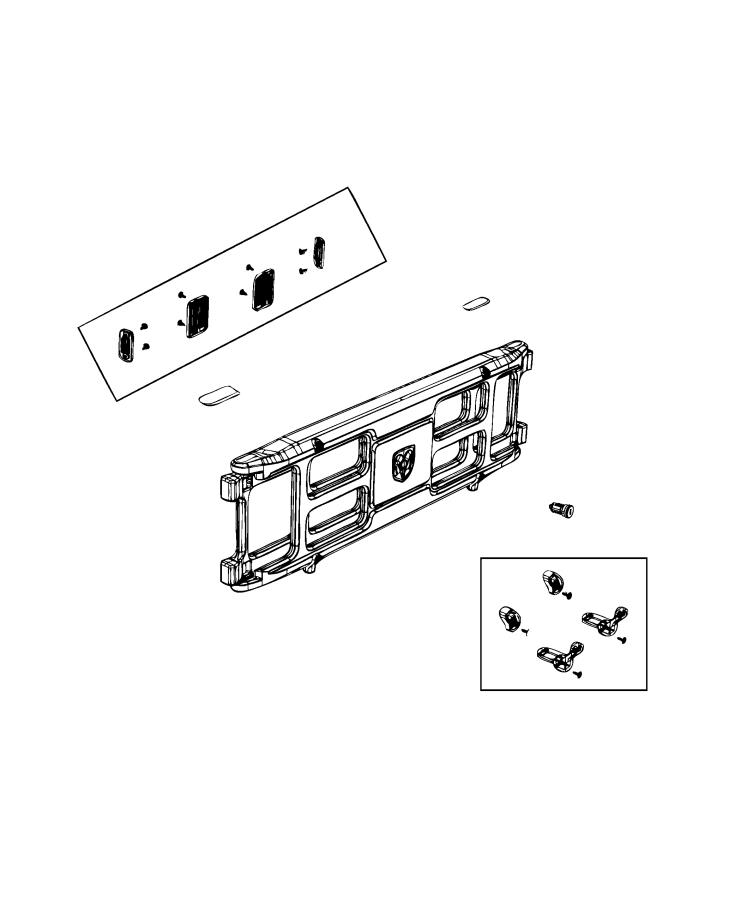 Diagram Pickup Box Divider. for your 2021 Ram 1500  TRX Crew Cab 