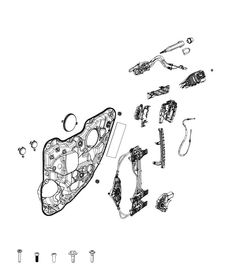 Diagram Rear Door, Hardware Components. for your 1999 Chrysler 300  M 