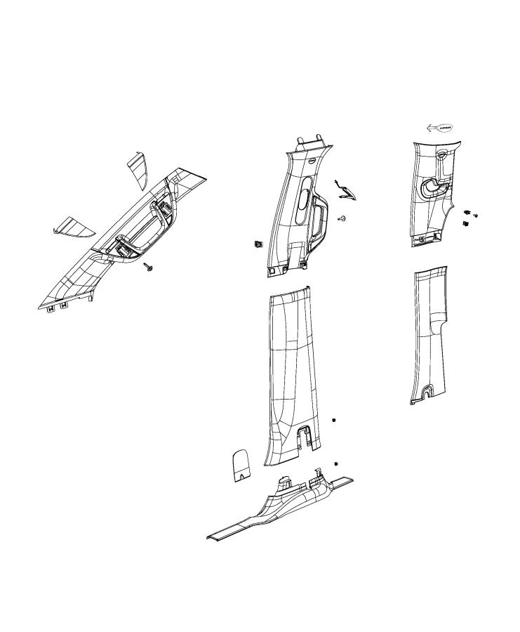 Diagram Interior Moldings And Pillars. for your 2009 Dodge Journey   