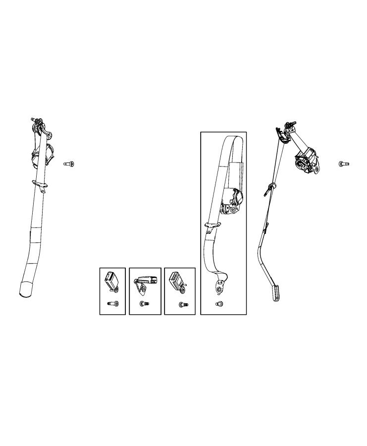 Seat Belts, Second Row. Diagram