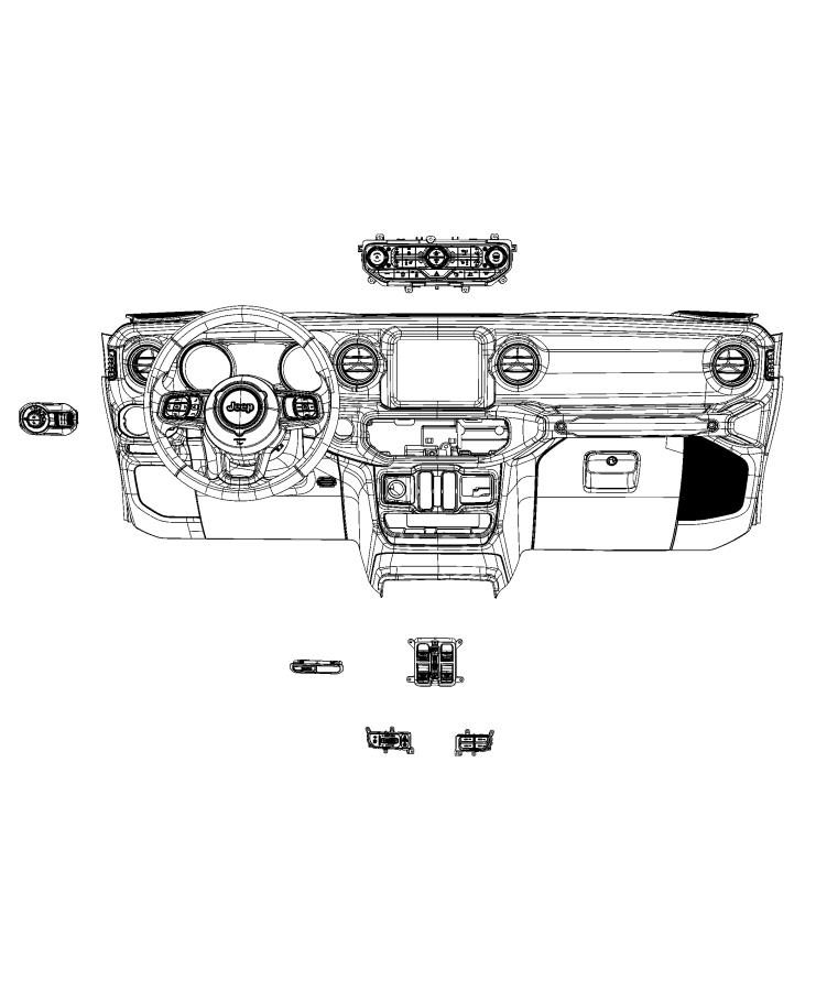 Diagram Switches, Instrument Panel. for your 2021 Jeep Gladiator 3.6L V6 A/T 4WD Rubicon 