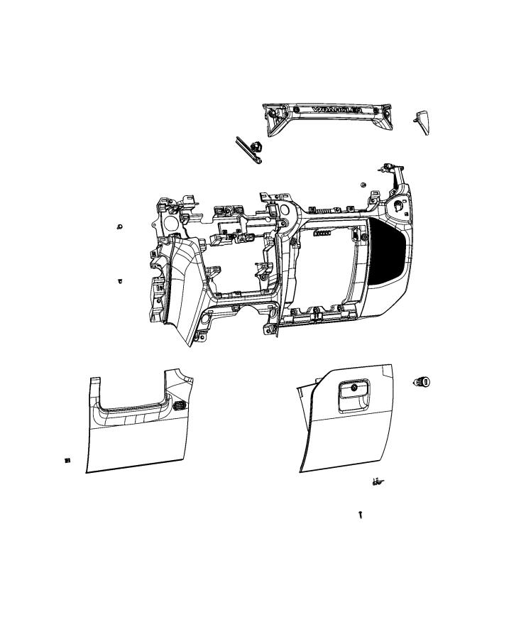 Diagram Instrument Panel, Lower. for your 2020 Jeep Wrangler   