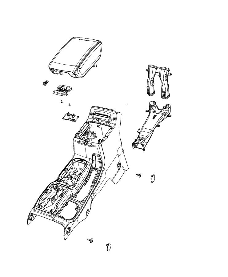 Diagram Floor Console, Front. for your Jeep Gladiator  