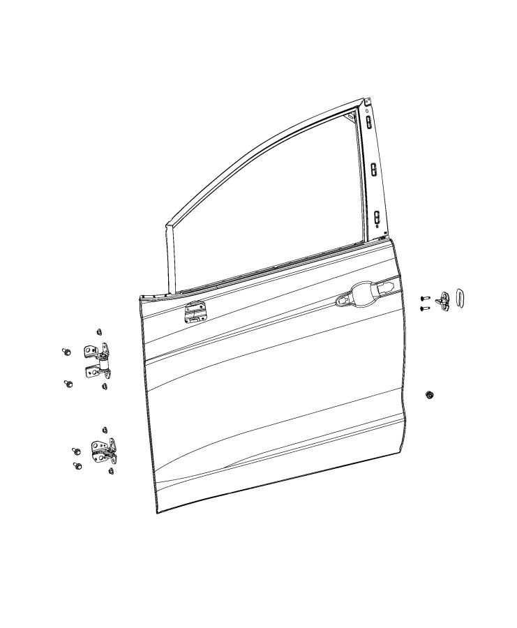 Front Door, Shell and Hinges. Diagram