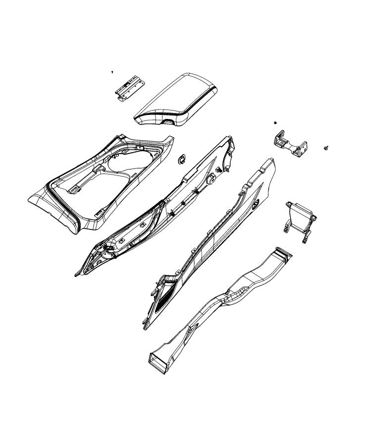 Floor Console, Front. Diagram