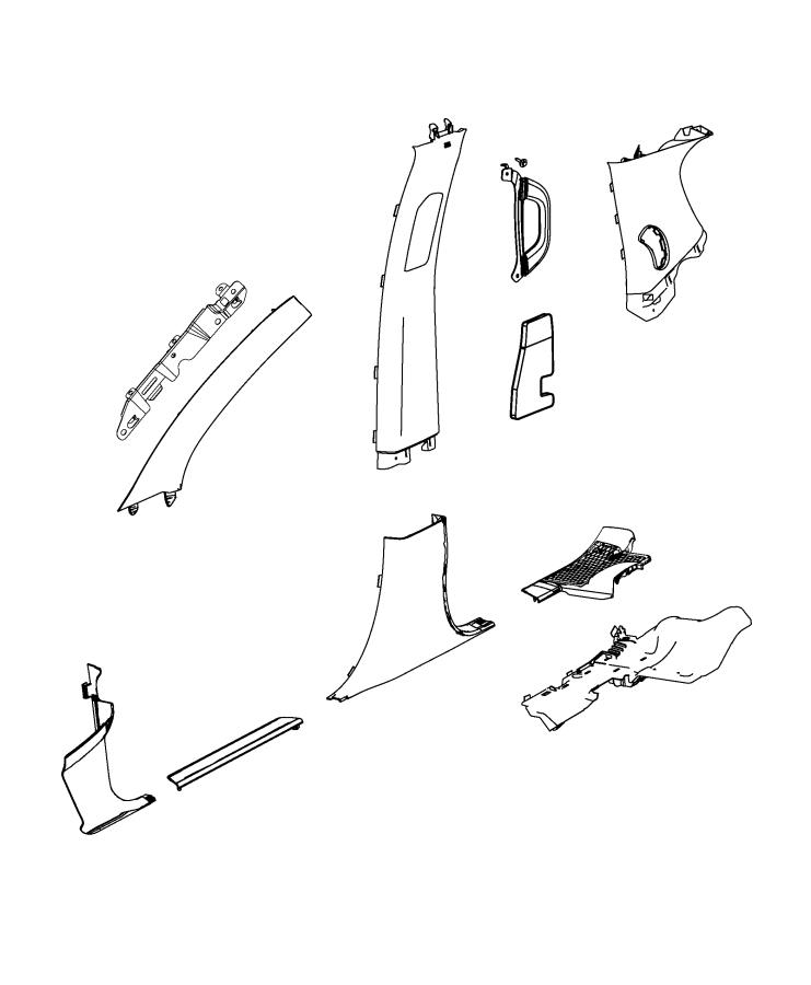 Diagram Interior Moldings And Pillars. for your Dodge Durango  