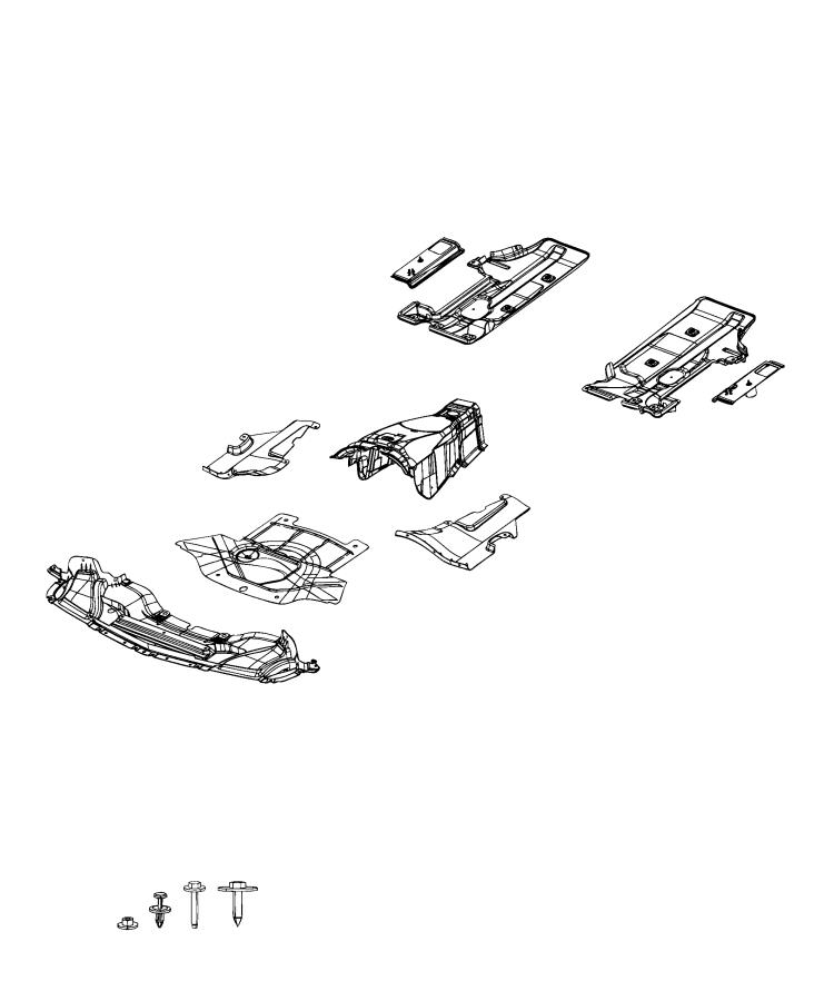 Diagram Underbody Shields and Skid Plates. for your 2001 Chrysler 300  M 