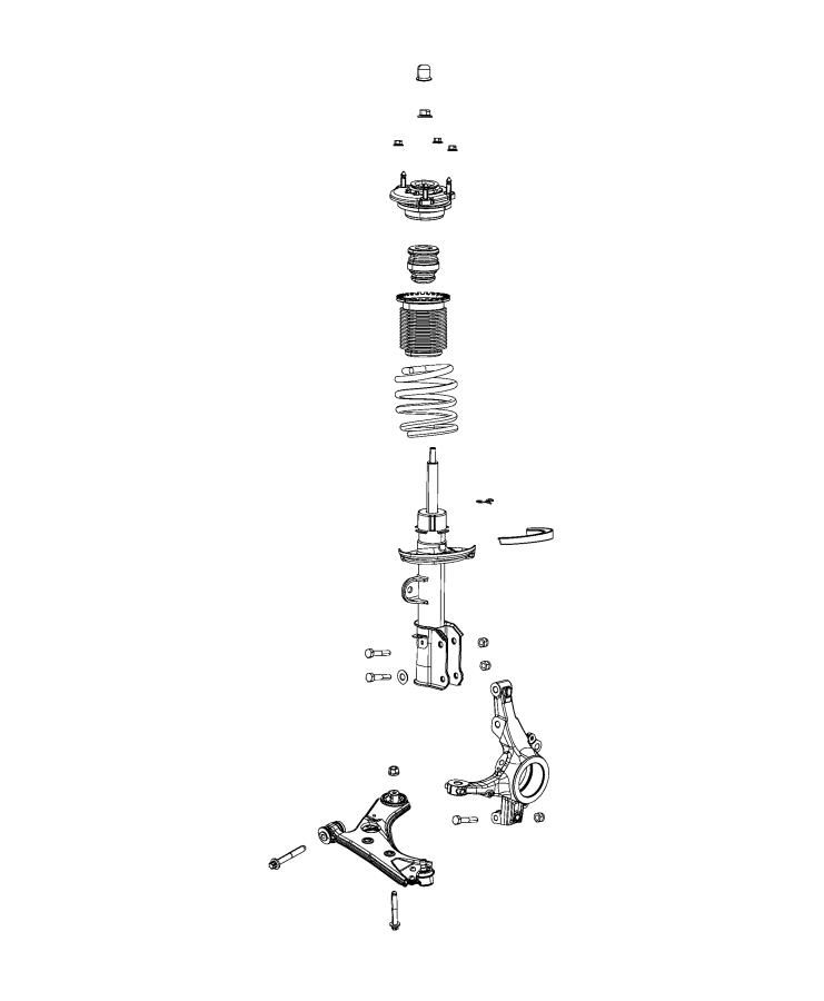 Suspension, Front, Springs, Shocks, Control Arms. Diagram