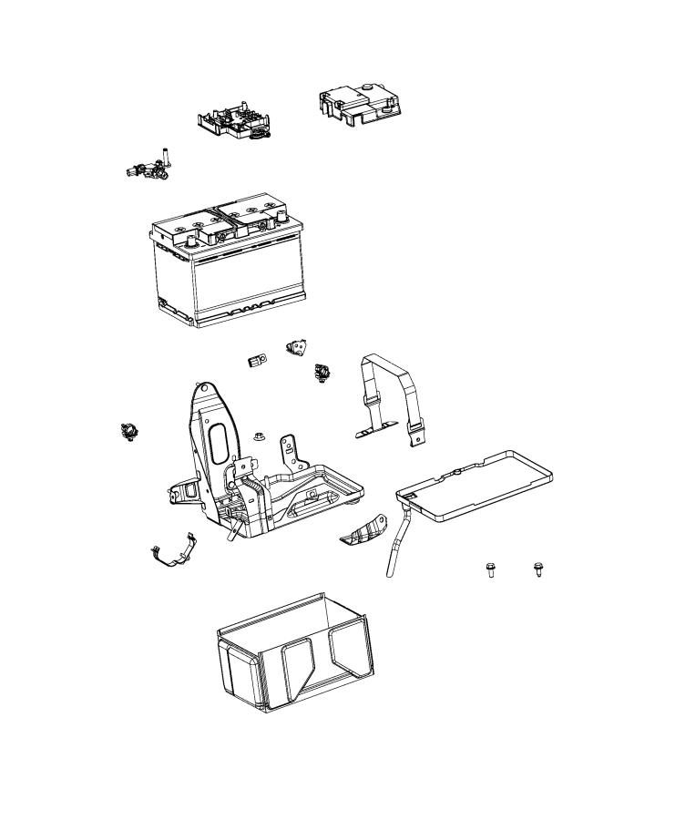 Tray and Support, Battery. Diagram