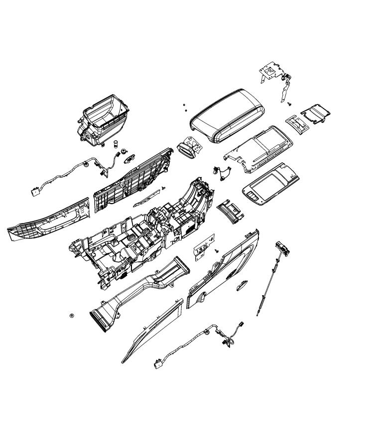 Diagram Floor Console, Front. for your Dodge