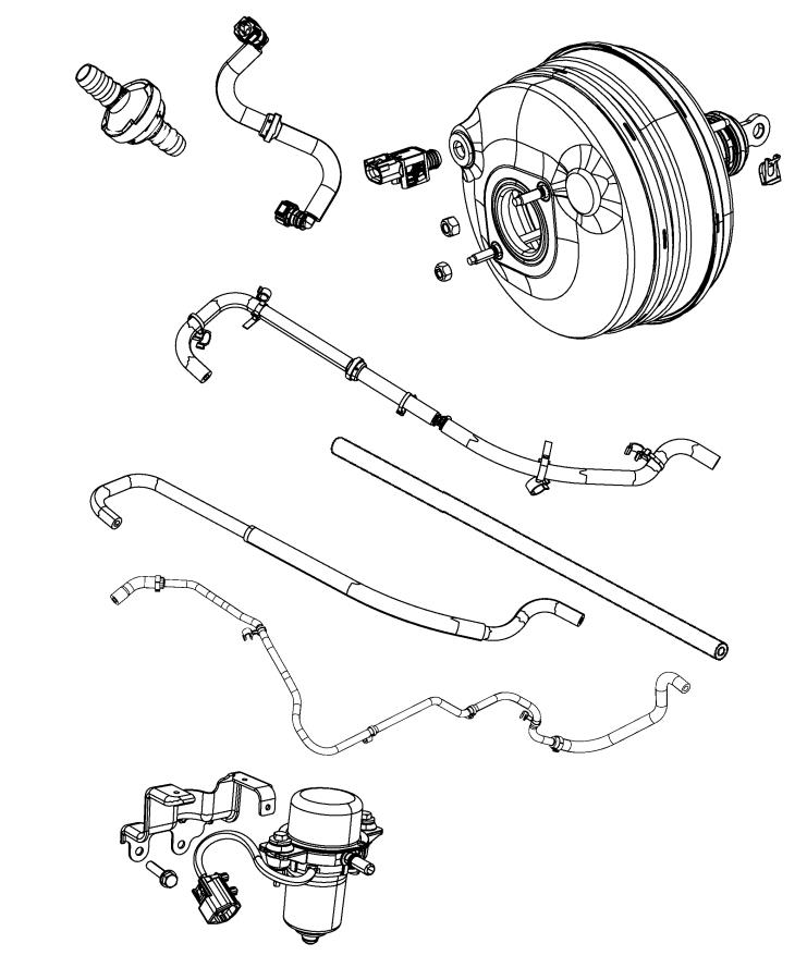 Diagram Booster and Pump, Vacuum Power Brake, Hydro Booster. for your Chrysler