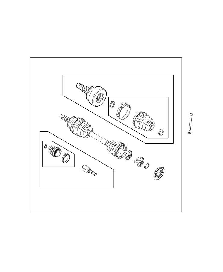 Diagram Axle Shafts, Front. for your Jeep