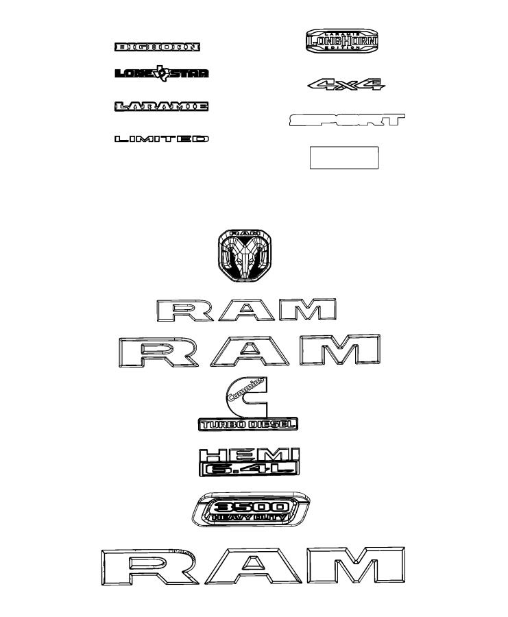 Diagram Nameplates, Emblems and Medallions. for your Chrysler 300  M