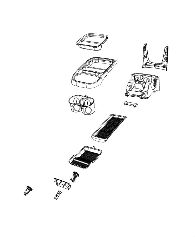 Floor Console, Front. Diagram