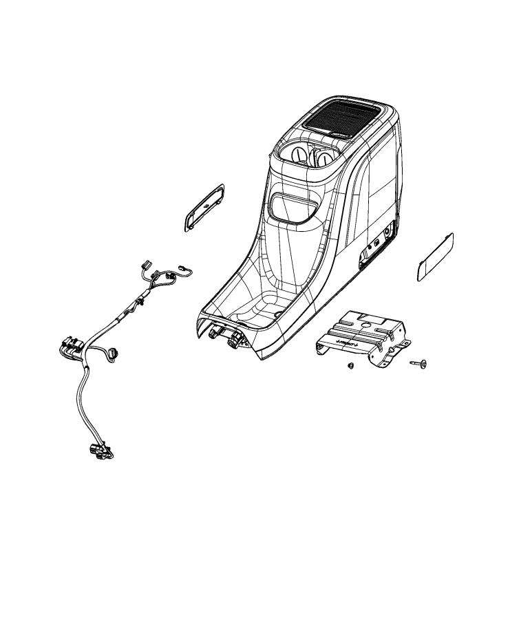 Floor Console, Front. Diagram