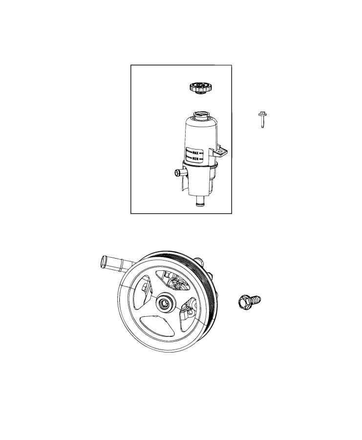 Power Steering Pump and Reservoir. Diagram