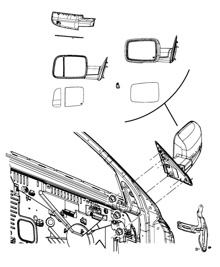 Diagram Mirror, Exterior. for your Ram 1500  