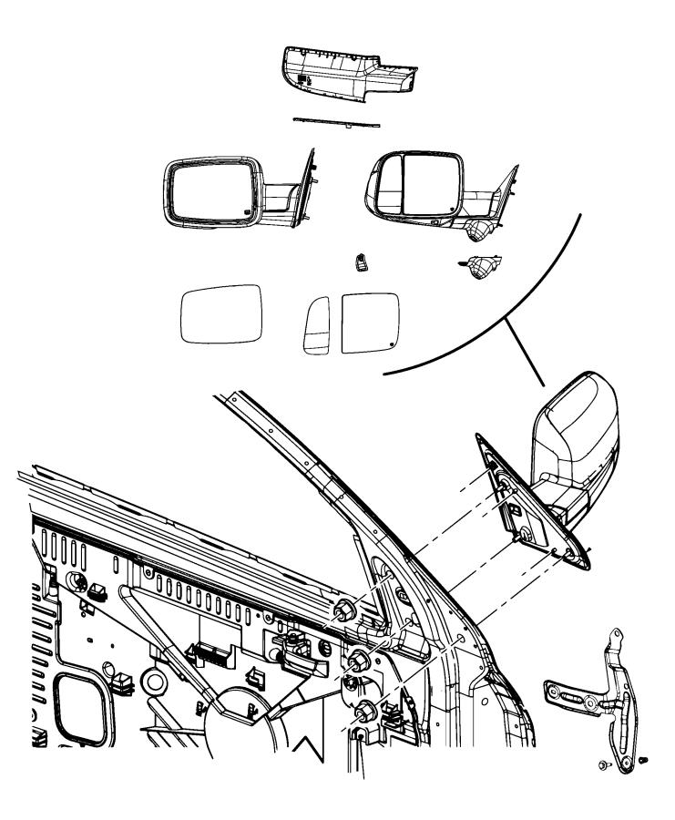 Diagram Mirror, Exterior. for your Ram 2500  