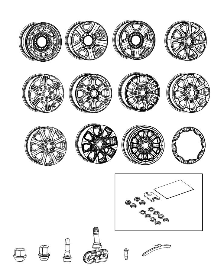 Diagram Wheels and Hardware. for your Jeep