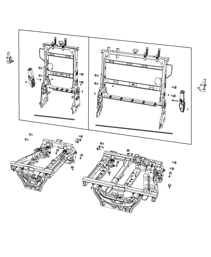 Diagram Third Row - Adjusters, Recliners, Shields and Risers, Split Seat. for your 2021 Chrysler Pacifica  Touring L 