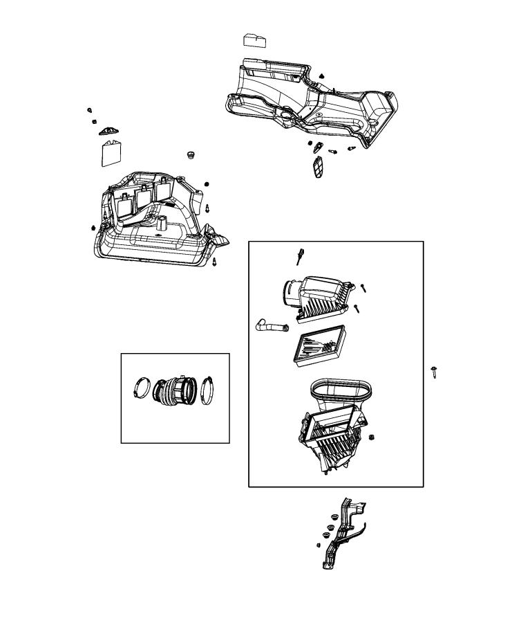 Diagram Air Cleaner and Related Parts. for your 2021 Jeep Wrangler   