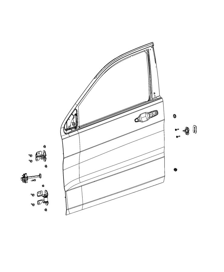 Diagram Front Door, Shell and Hinges. for your 1999 Chrysler 300  M 