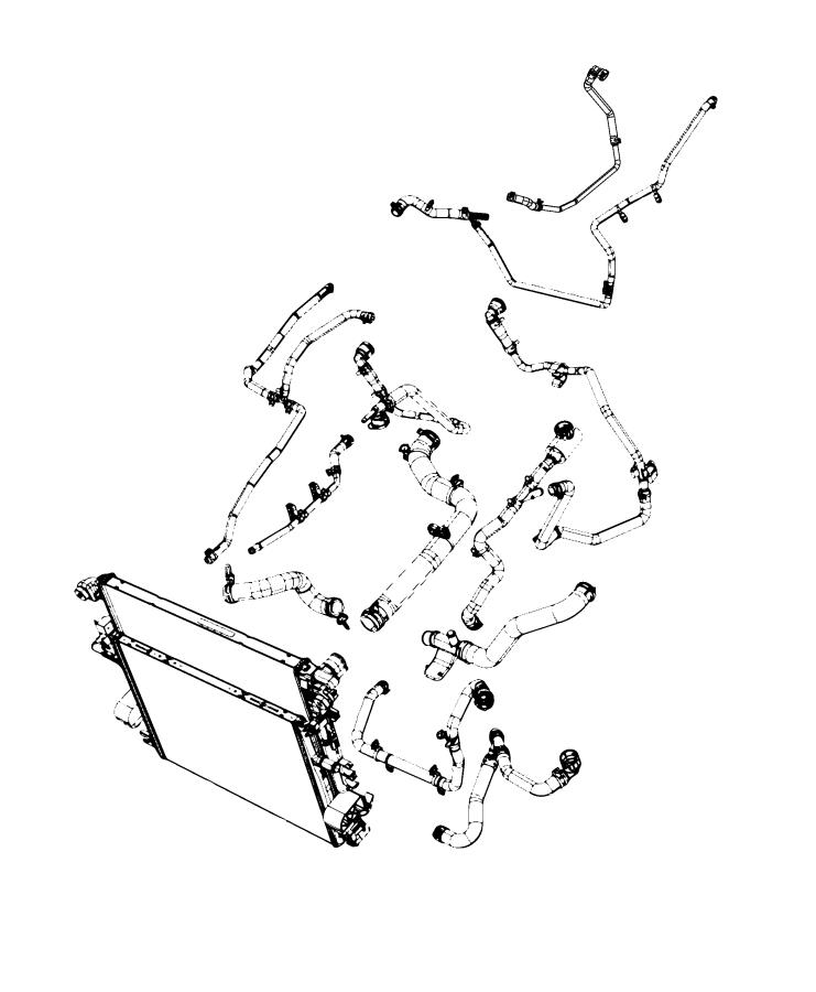 Diagram Radiator Hoses And Related Parts. for your Jeep Wrangler  